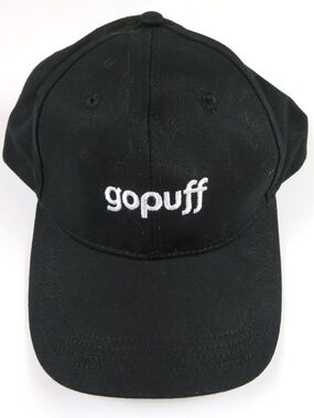 NWOT- GOPUFF black baseball hat cap with white embroidery